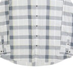 DICKIES Mens Blue & White Check Shirt 2XL Cotton Blend Casual Workwear Button-Up