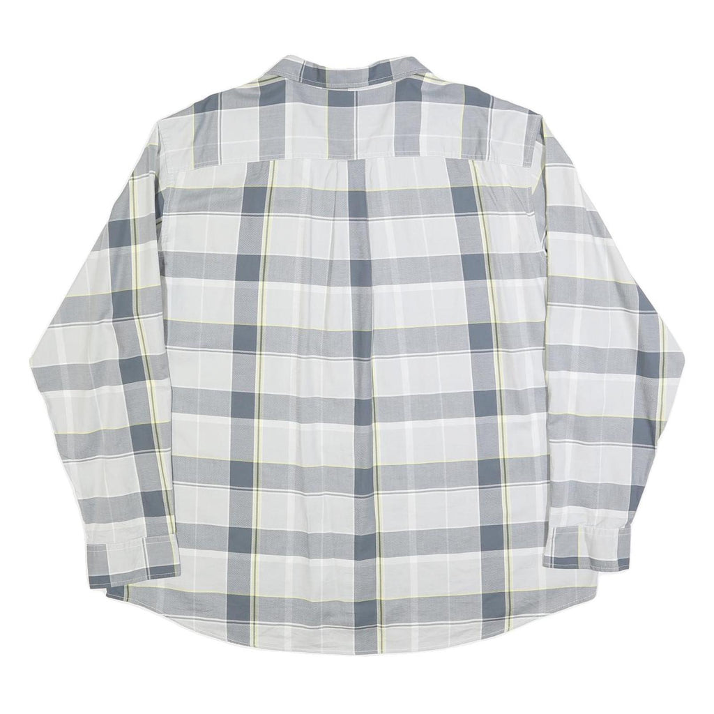 DICKIES Mens Blue & White Check Shirt 2XL Cotton Blend Casual Workwear Button-Up
