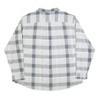 DICKIES Mens Blue & White Check Shirt 2XL Cotton Blend Casual Workwear Button-Up
