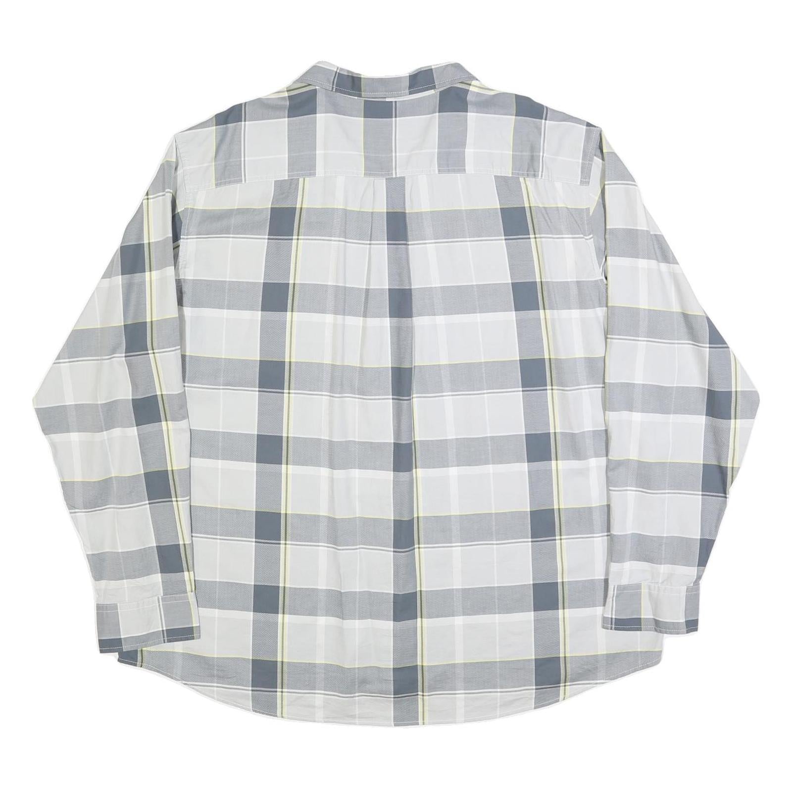 DICKIES Mens Blue & White Check Shirt 2XL Cotton Blend Casual Workwear Button-Up