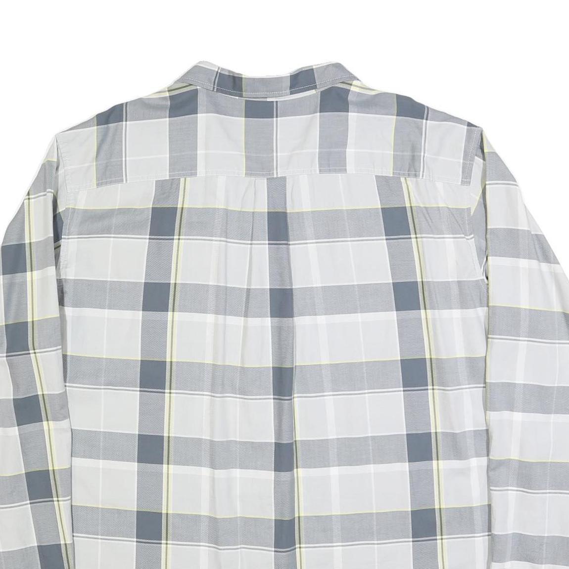 DICKIES Mens Blue & White Check Shirt 2XL Cotton Blend Casual Workwear Button-Up