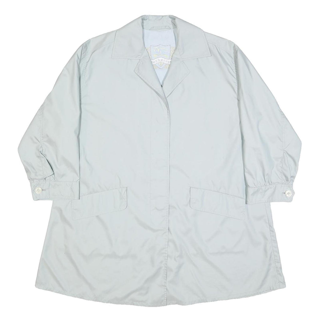 BURBERRY Womens White Jacket XL Button Closure Plain Classic Fit Lightweight