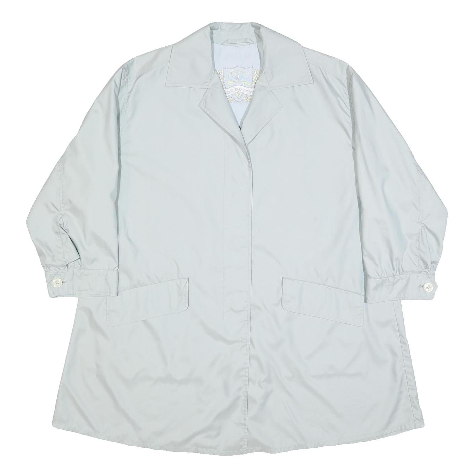 BURBERRY Womens White Jacket XL Button Closure Plain Classic Fit Lightweight