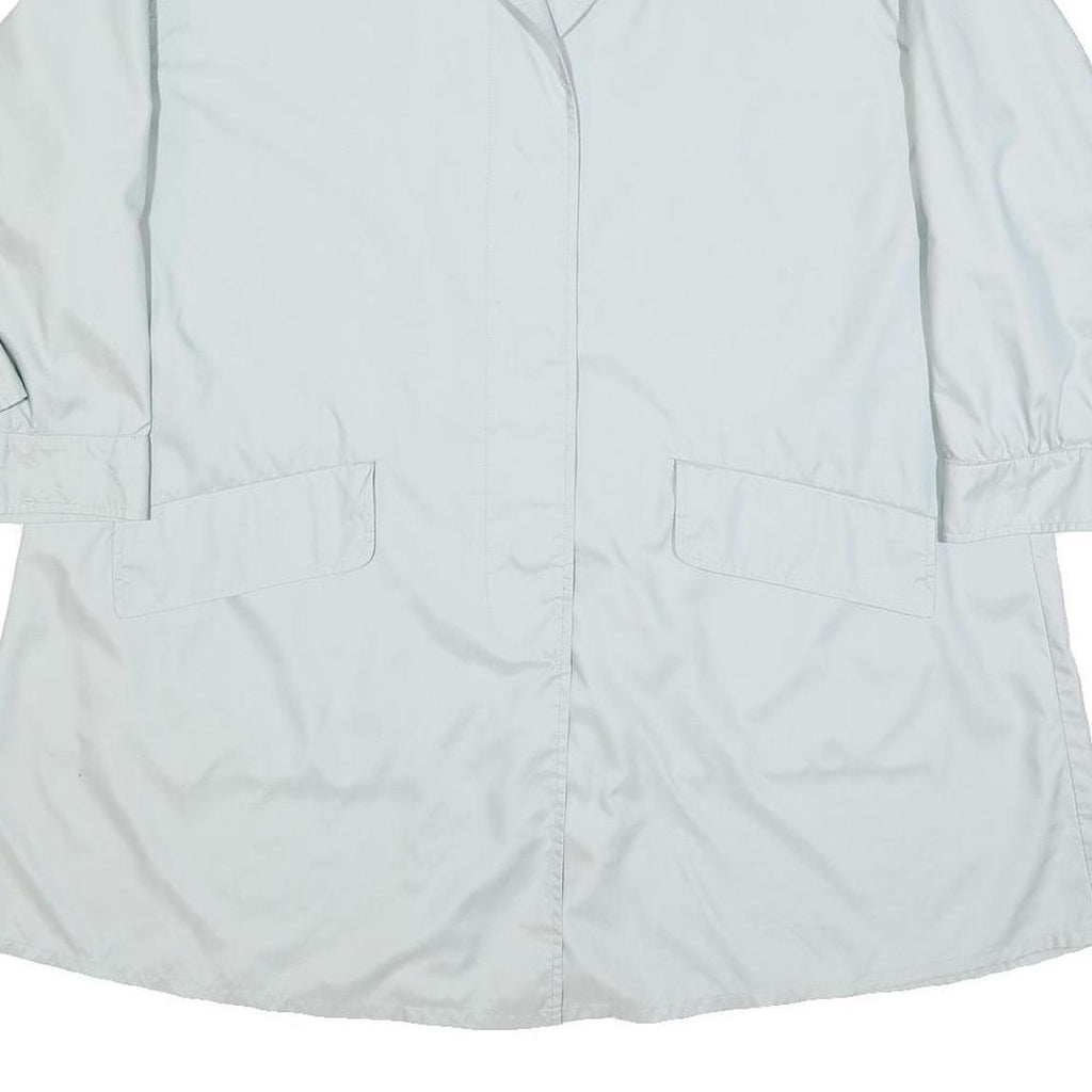 BURBERRY Womens White Jacket XL Button Closure Plain Classic Fit Lightweight