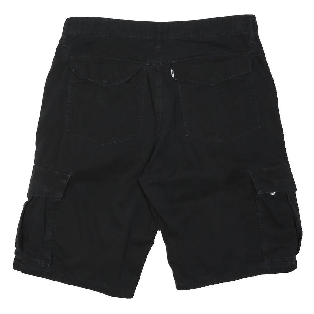LEVI'S Mens Black Cargo Shorts XL W38 Cotton Blend Utility Casual