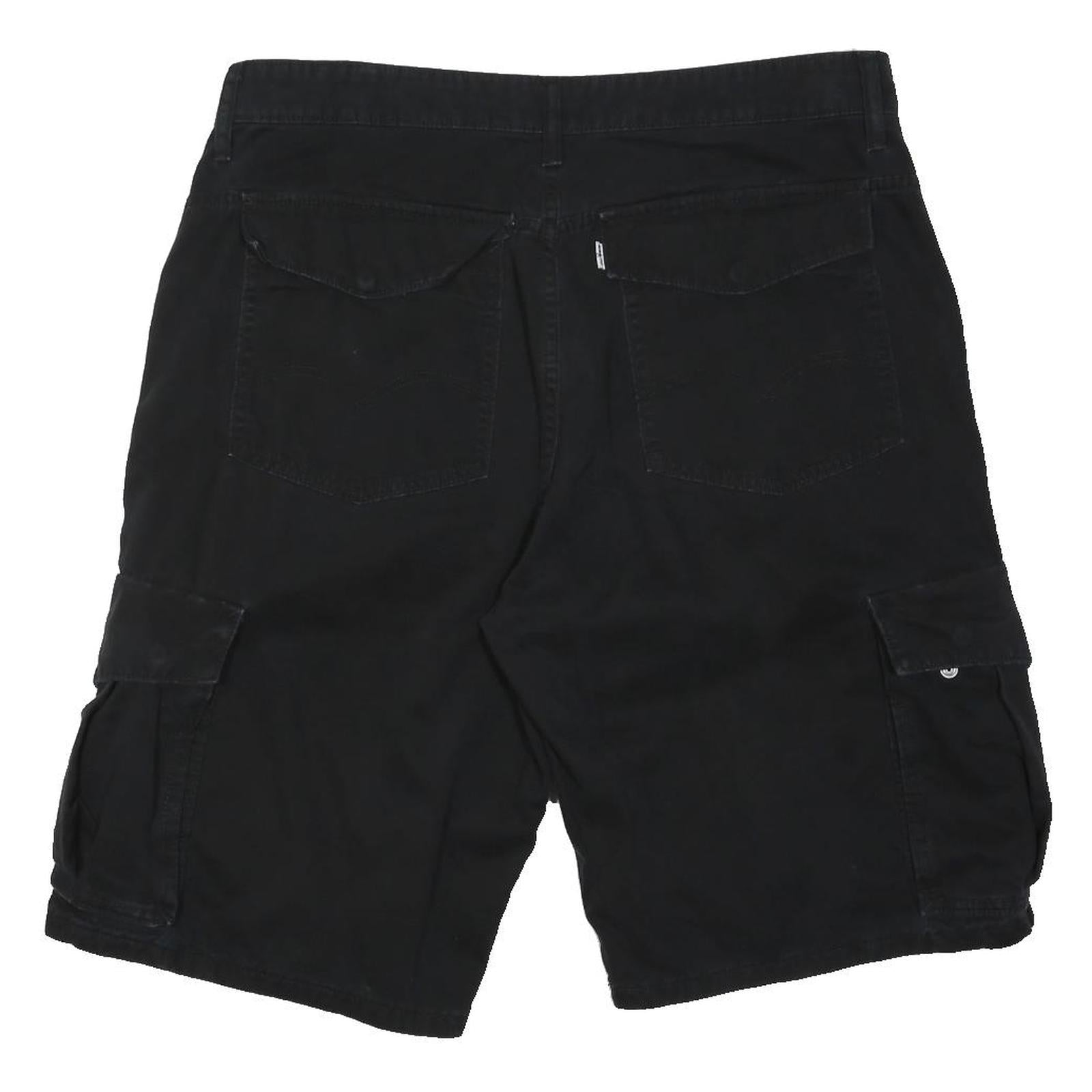 LEVI'S Mens Black Cargo Shorts XL W38 Cotton Blend Utility Casual