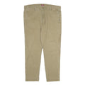 LEVI'S Mens Cotton Beige Regular Fit Straight Leg Trousers W36 L30 Casual Zip