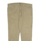 LEVI'S Mens Cotton Beige Regular Fit Straight Leg Trousers W36 L30 Casual Zip