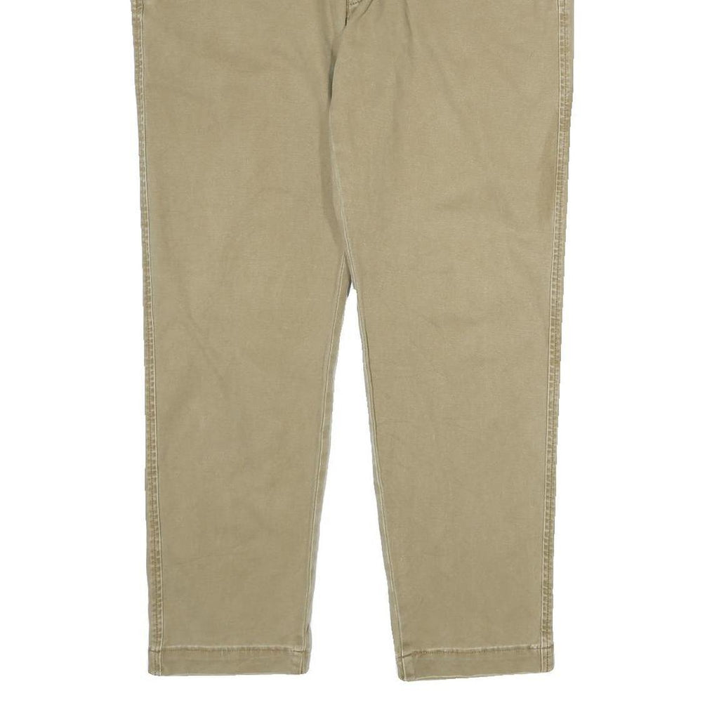 LEVI'S Mens Cotton Beige Regular Fit Straight Leg Trousers W36 L30 Casual Zip