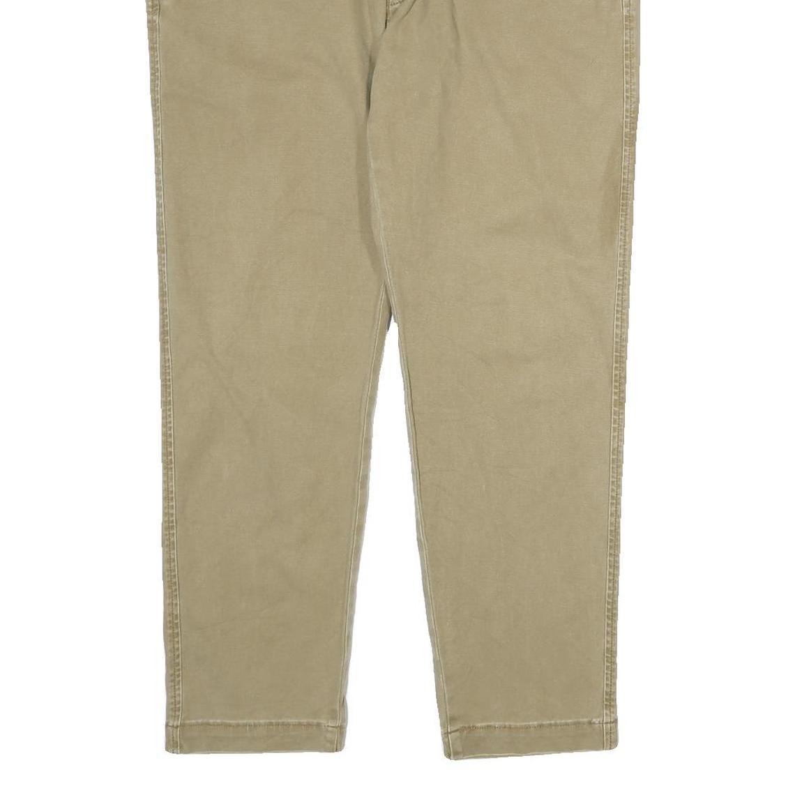 LEVI'S Mens Cotton Beige Regular Fit Straight Leg Trousers W36 L30 Casual Zip
