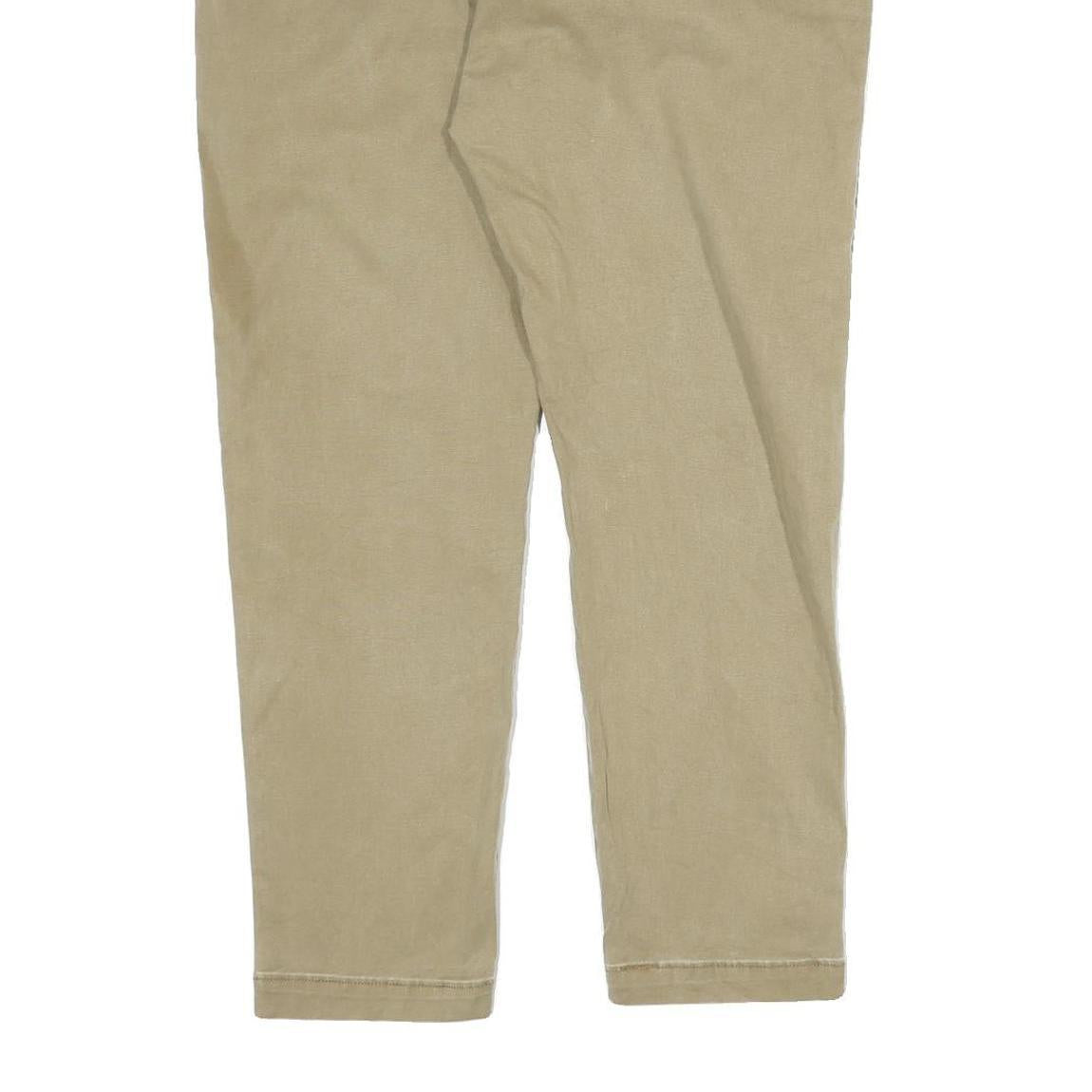 LEVI'S Mens Cotton Beige Regular Fit Straight Leg Trousers W36 L30 Casual Zip