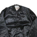 WESTARK Mens Black Satin Starbuilders Karaoke Button Jacket M Nylon Bomber Plain