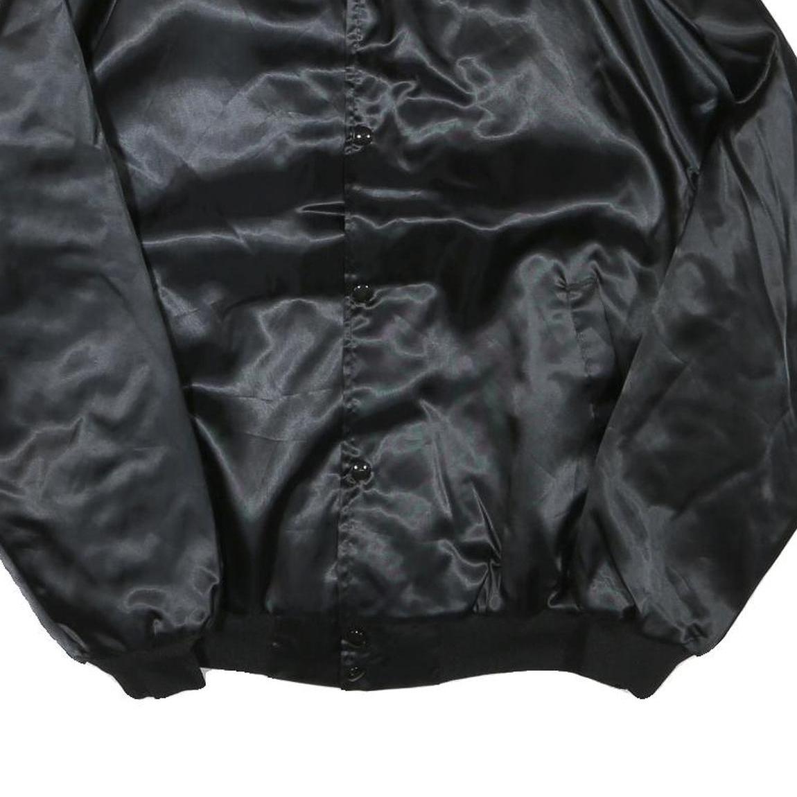 WESTARK Mens Black Satin Starbuilders Karaoke Button Jacket M Nylon Bomber Plain