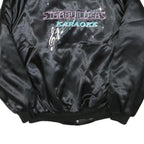 WESTARK Mens Black Satin Starbuilders Karaoke Button Jacket M Nylon Bomber Plain