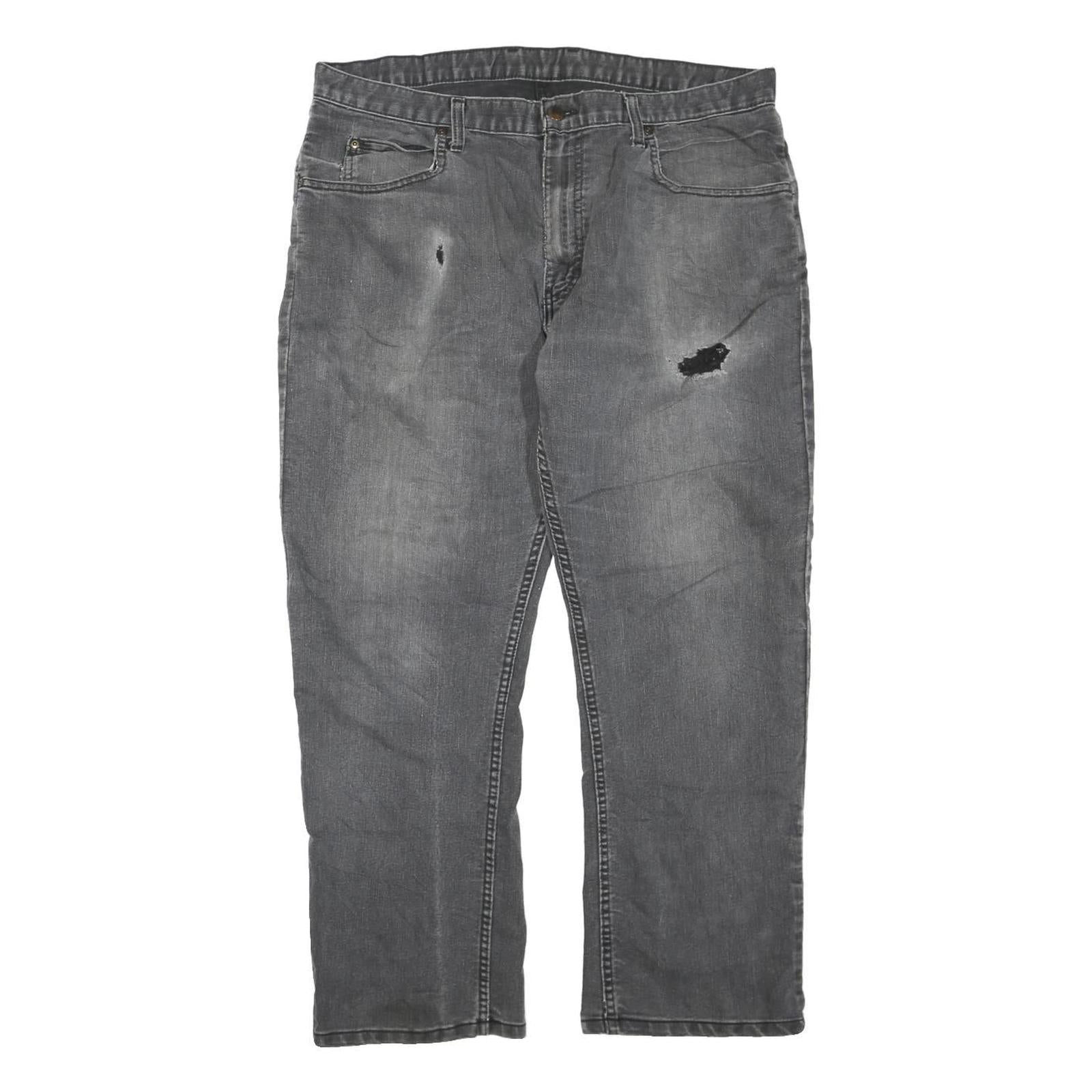 DICKIES Womens Grey Regular Jeans Denim W40 L28 Distressed Cotton Blend Zip