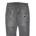 DICKIES Womens Grey Regular Jeans Denim W40 L28 Distressed Cotton Blend Zip