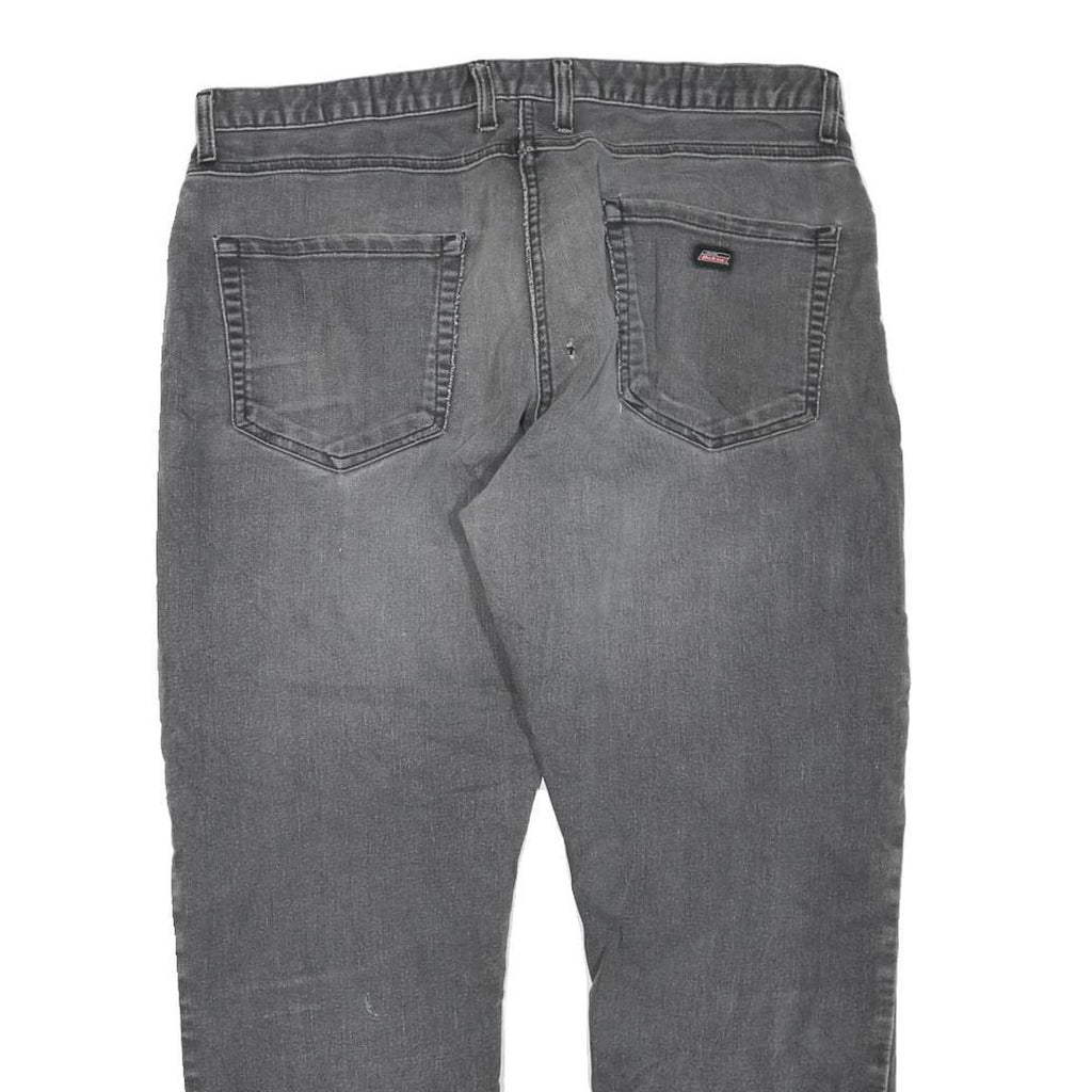 DICKIES Womens Grey Regular Jeans Denim W40 L28 Distressed Cotton Blend Zip