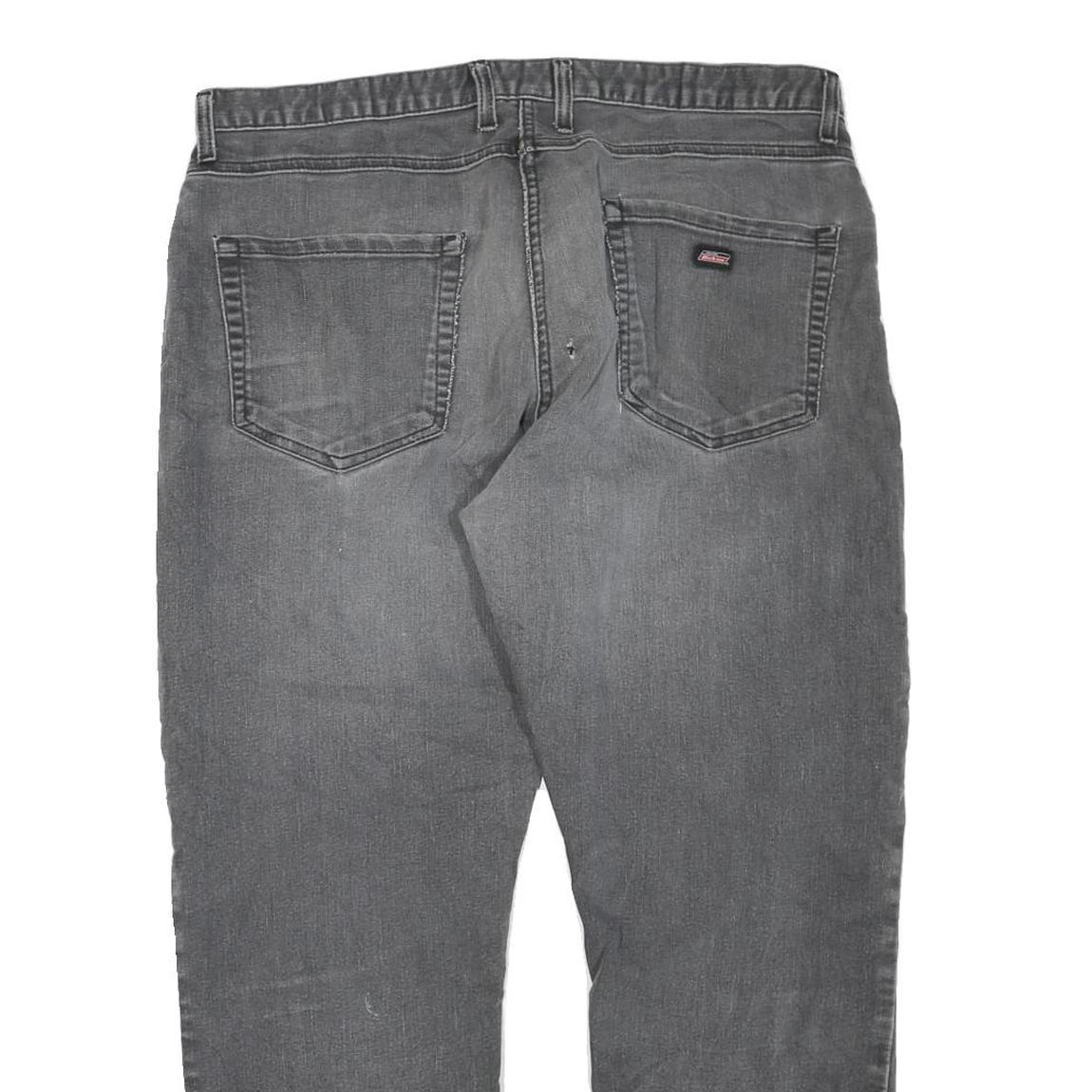 DICKIES Womens Grey Regular Jeans Denim W40 L28 Distressed Cotton Blend Zip