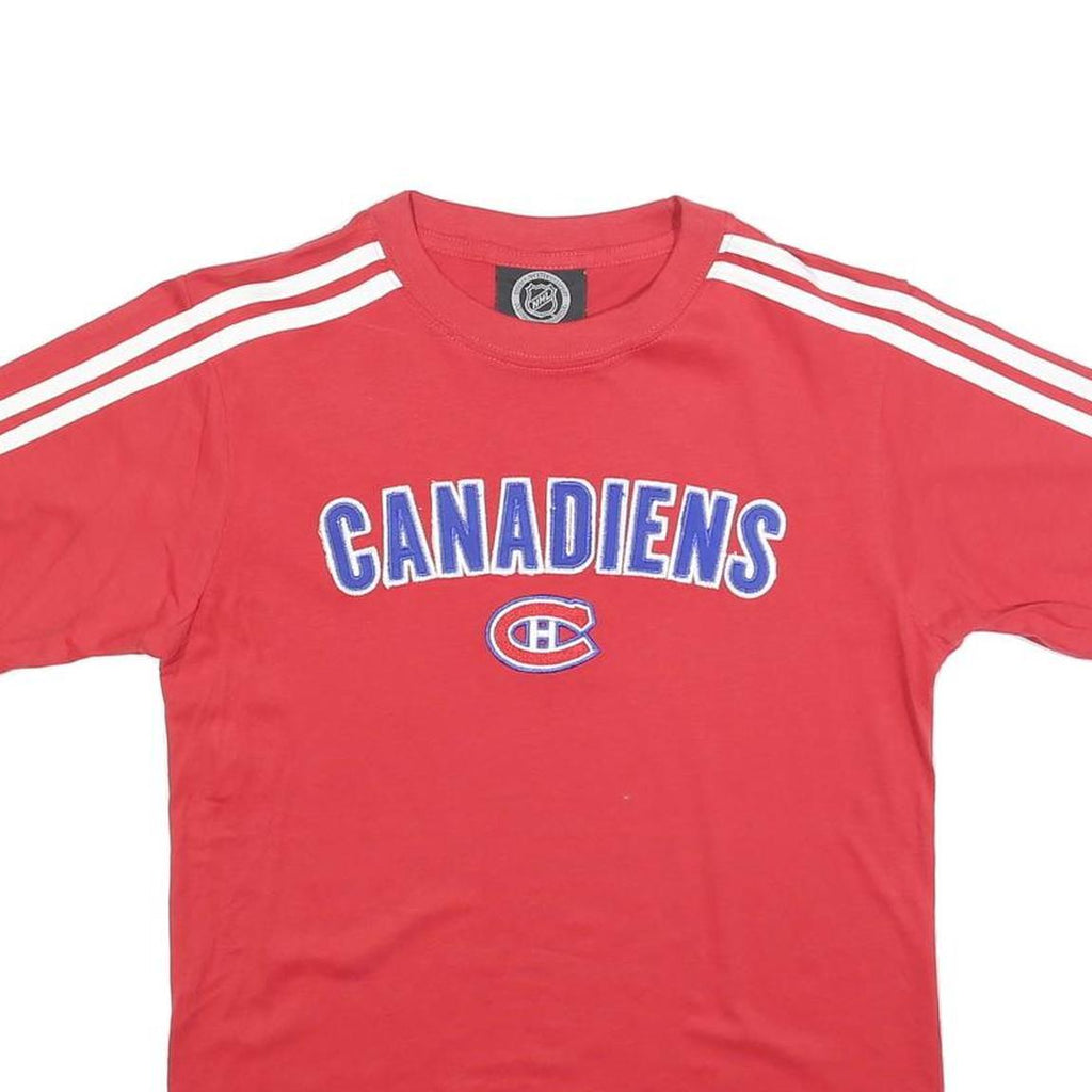 NHL Womens Red Canadiens Graphic T-Shirt M Short Sleeve Crew Neck Cotton Blend