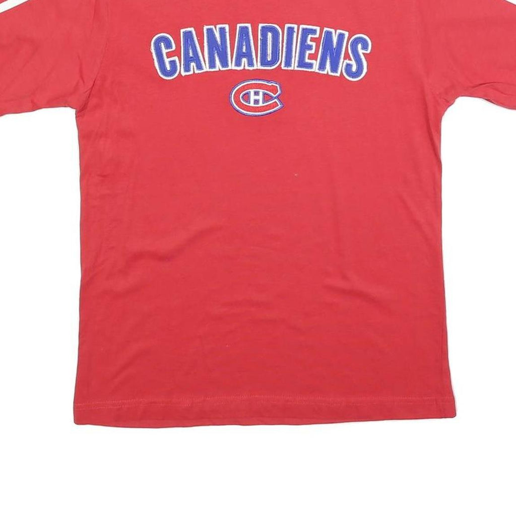NHL Womens Red Canadiens Graphic T-Shirt M Short Sleeve Crew Neck Cotton Blend