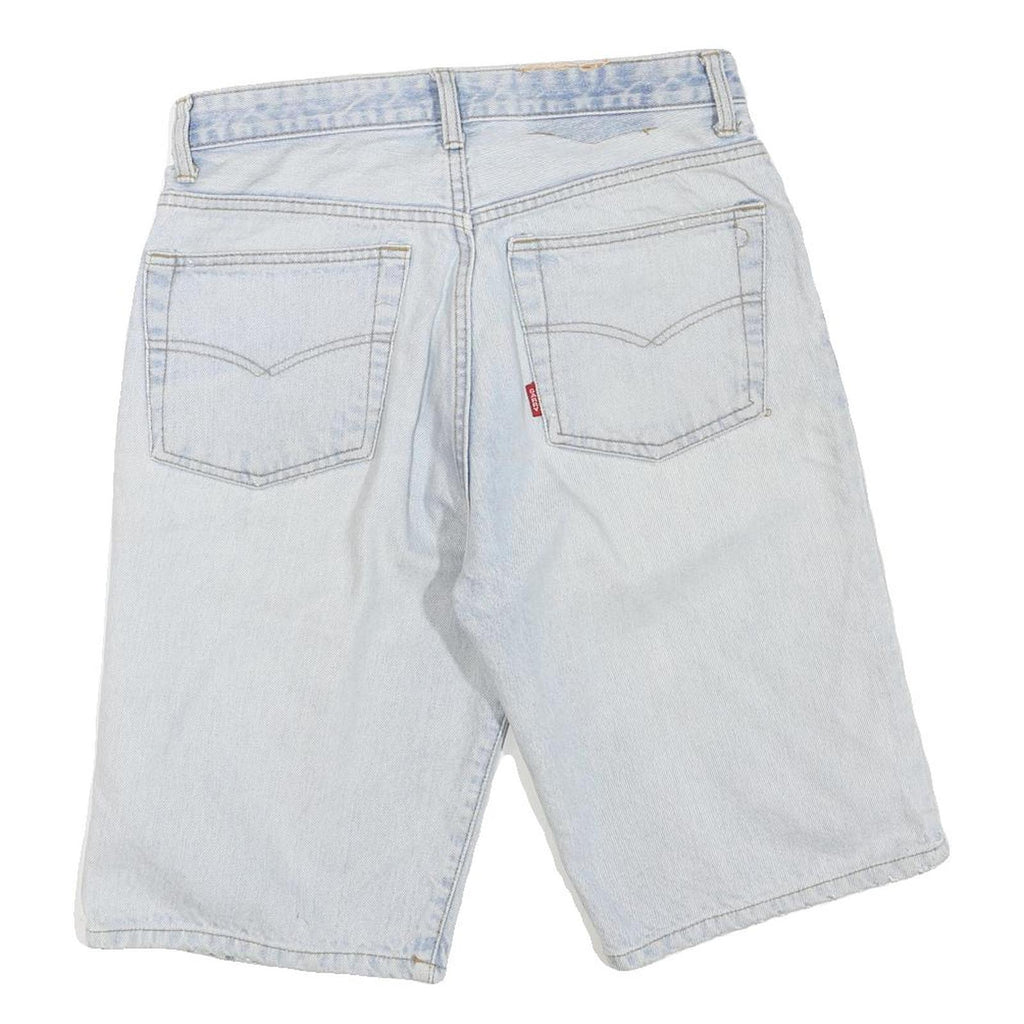 Mens Light Blue Denim Shorts S W29 Casual Cotton Blend Relaxed Fit