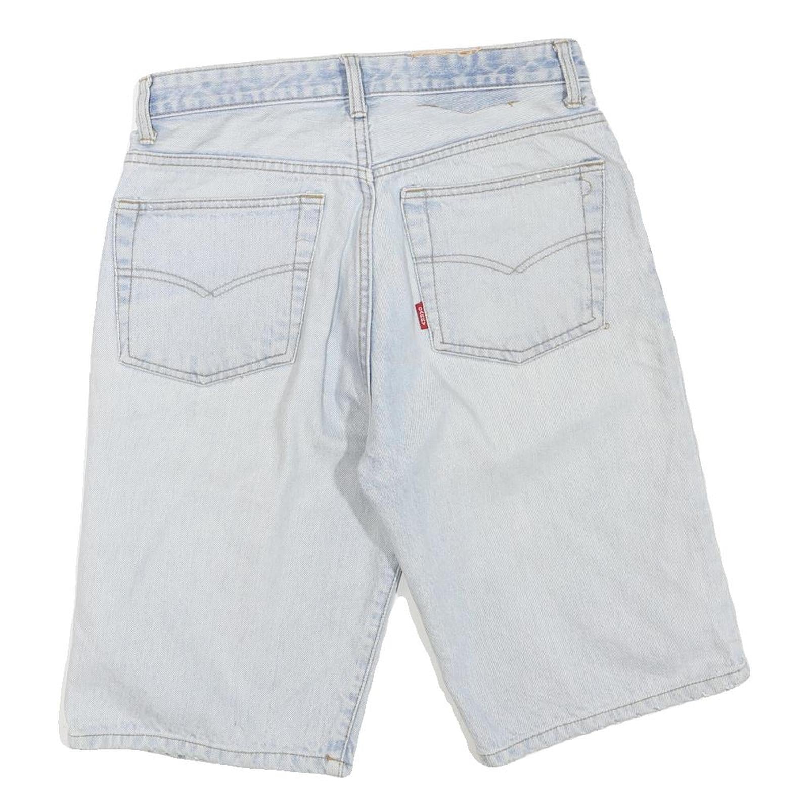 Mens Light Blue Denim Shorts S W29 Casual Cotton Blend Relaxed Fit