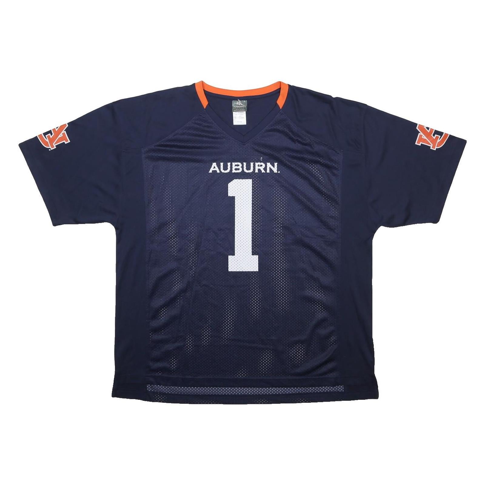 KNIGHTS APPAREL Mens Navy Blue Auburn Tigers Graphic T-Shirt XL V-Neck Short