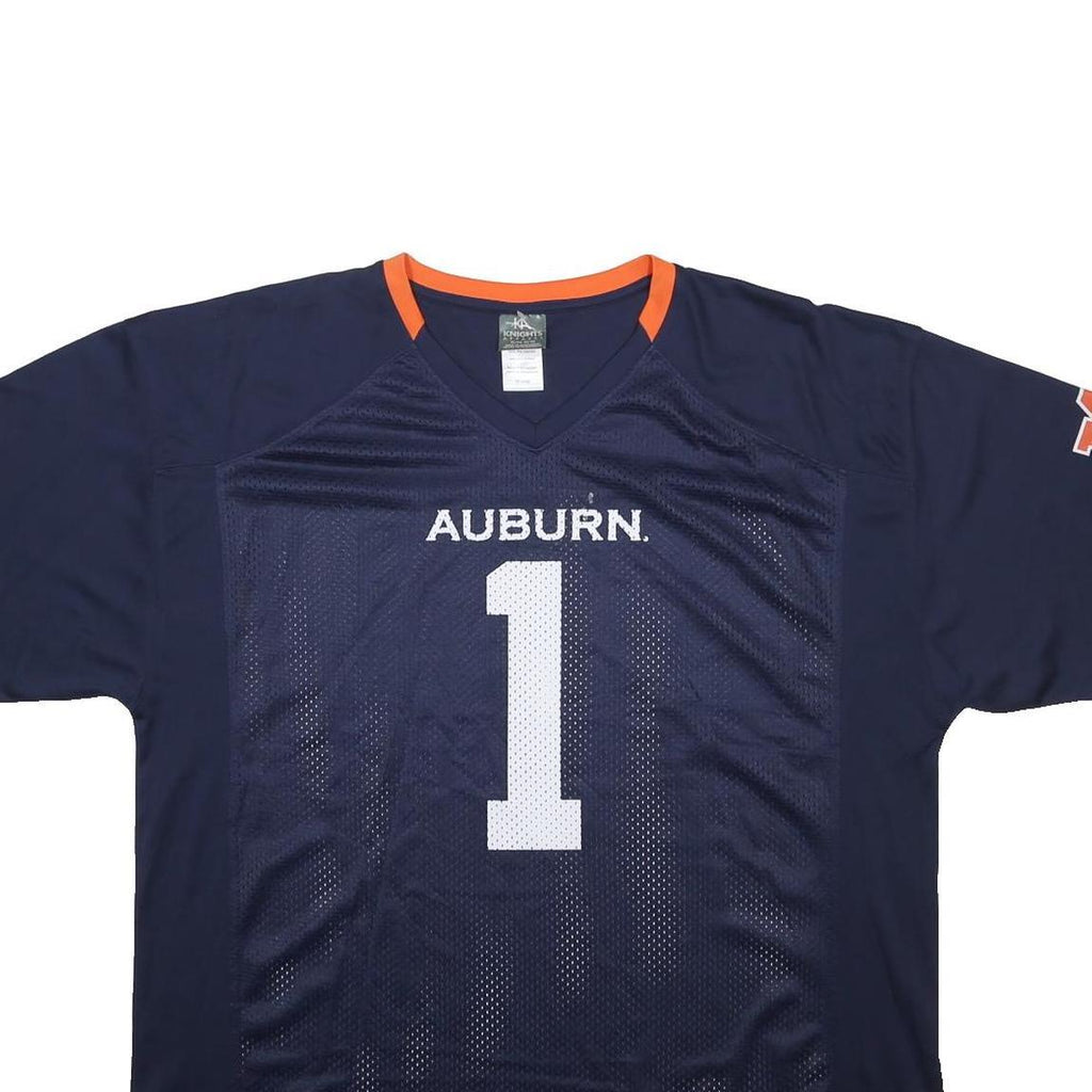 KNIGHTS APPAREL Mens Navy Blue Auburn Tigers Graphic T-Shirt XL V-Neck Short
