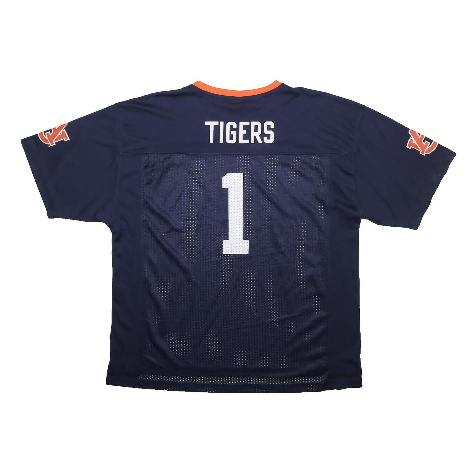 KNIGHTS APPAREL Mens Navy Blue Auburn Tigers Graphic T-Shirt XL V-Neck Short