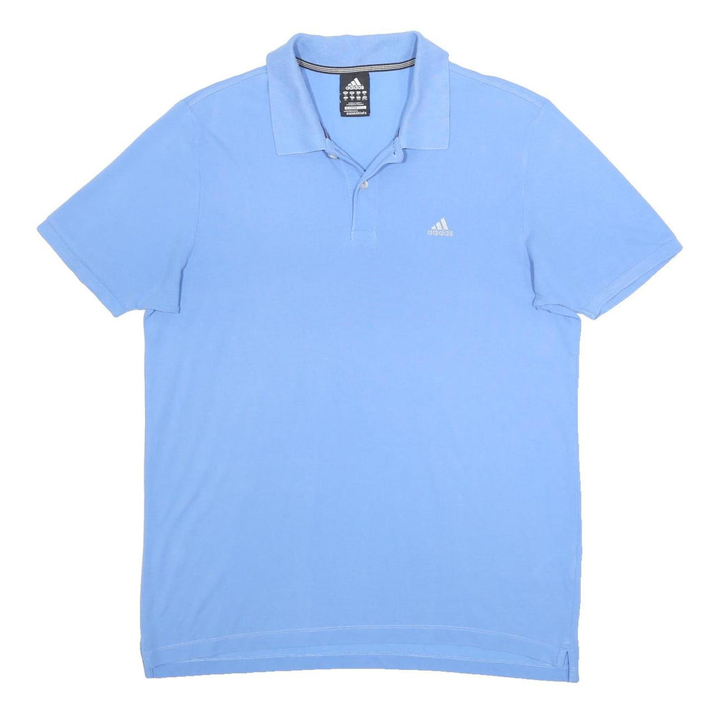 ADIDAS Mens Blue Polo Shirt XL Cotton Blend Short Sleeve Basic Casual Sports