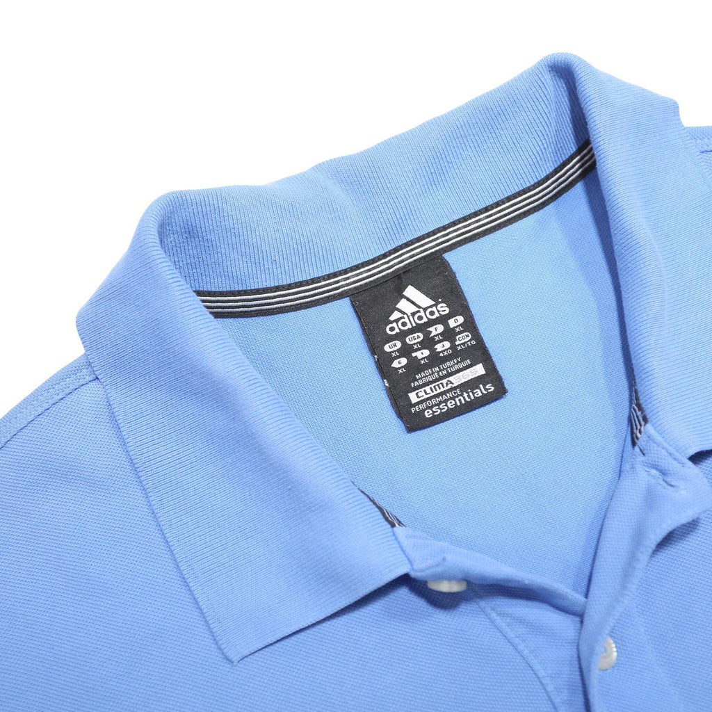 ADIDAS Mens Blue Polo Shirt XL Cotton Blend Short Sleeve Basic Casual Sports