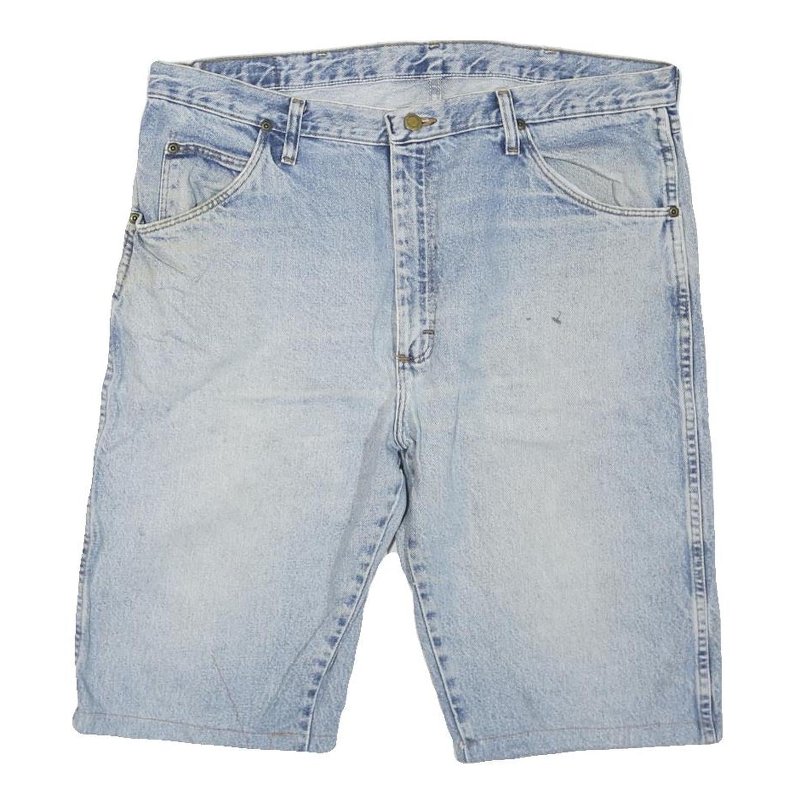 WRANGLER Mens Denim Blue Cotton Blend Casual Shorts XL W38 Relaxed Fit