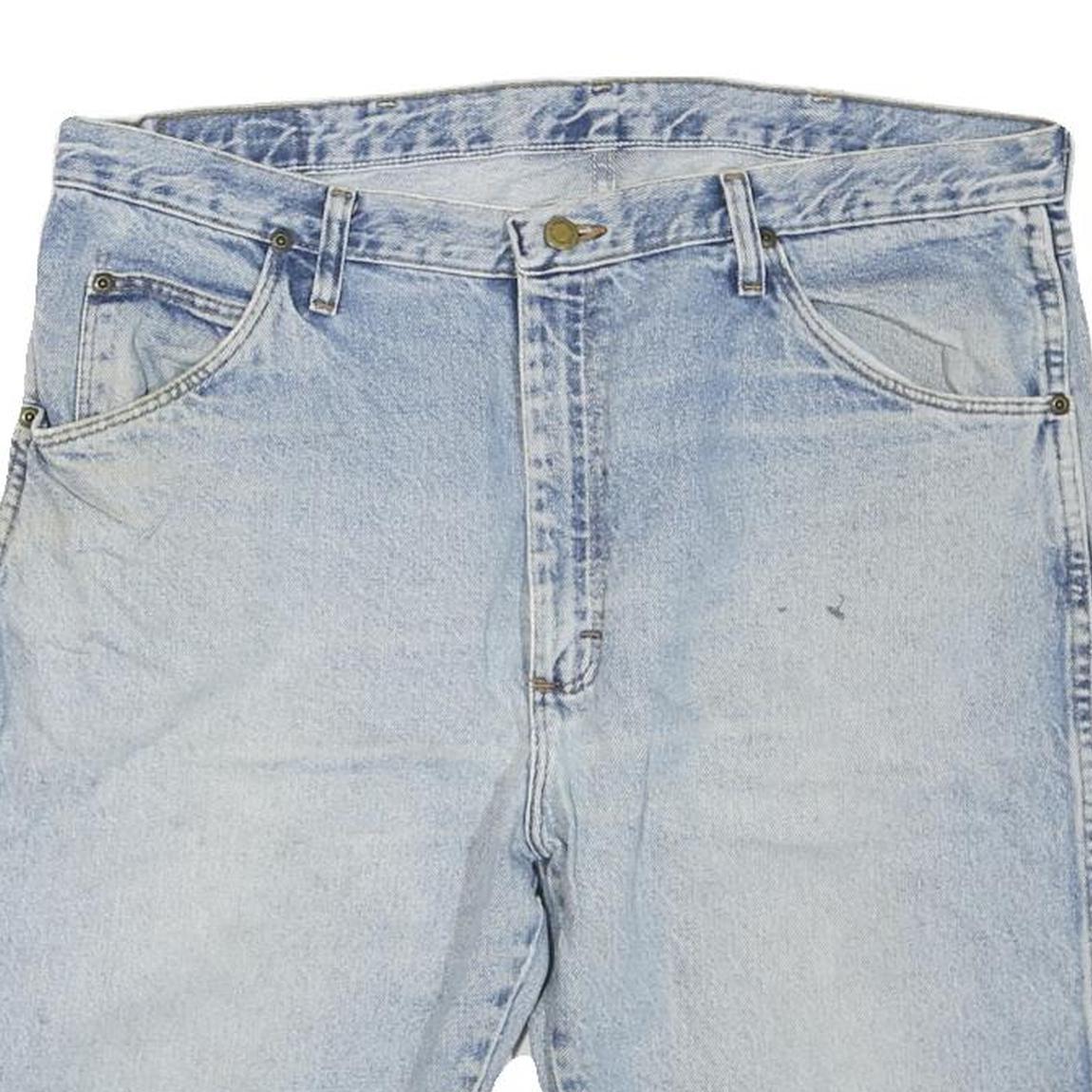 WRANGLER Mens Denim Blue Cotton Blend Casual Shorts XL W38 Relaxed Fit