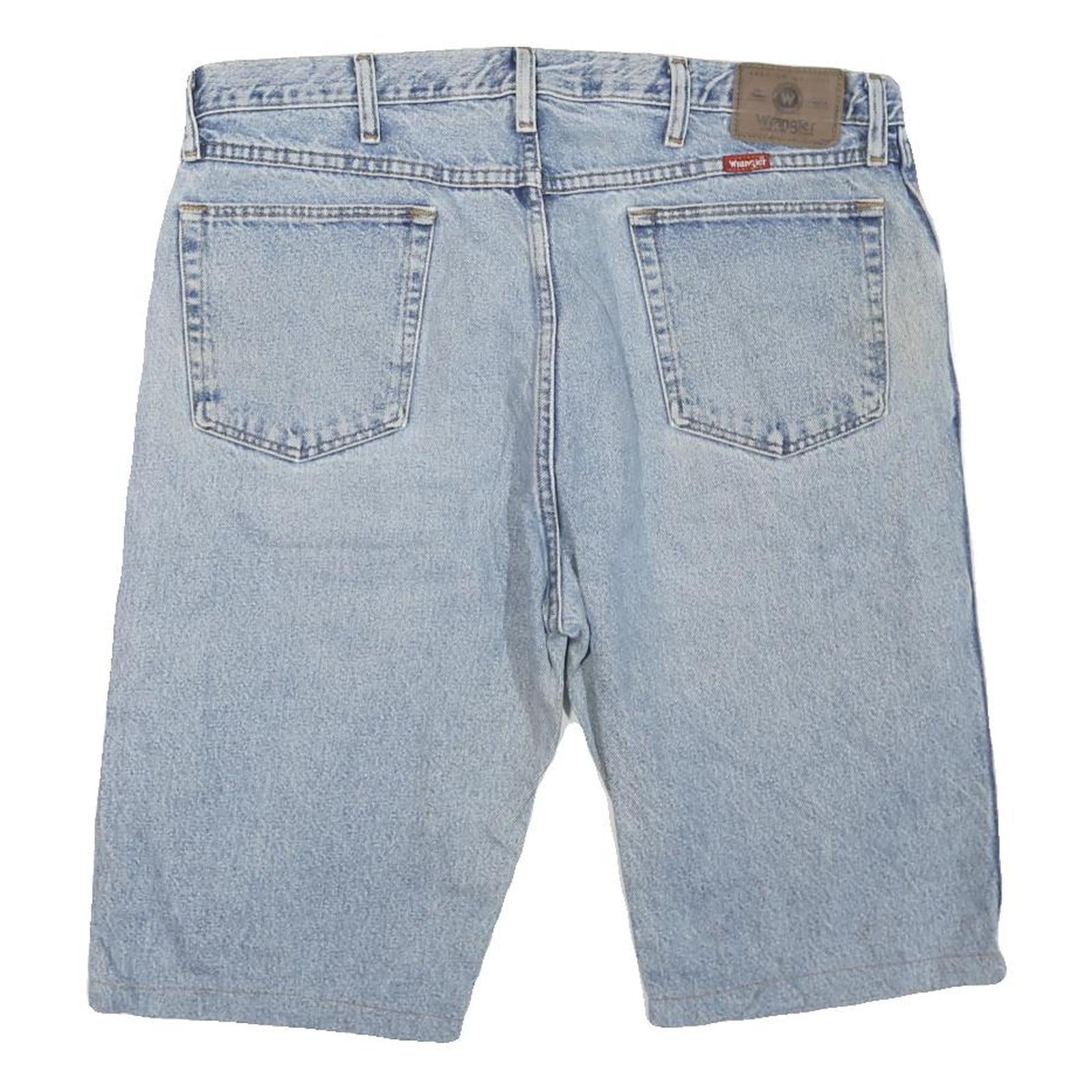 WRANGLER Mens Denim Blue Cotton Blend Casual Shorts XL W38 Relaxed Fit