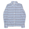 GRUPP TOP TEXTIL Womens Shirt Blue 90s Striped Long Sleeve UK 12