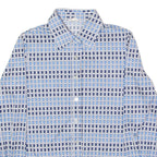 GRUPP TOP TEXTIL Womens Shirt Blue 90s Striped Long Sleeve UK 12