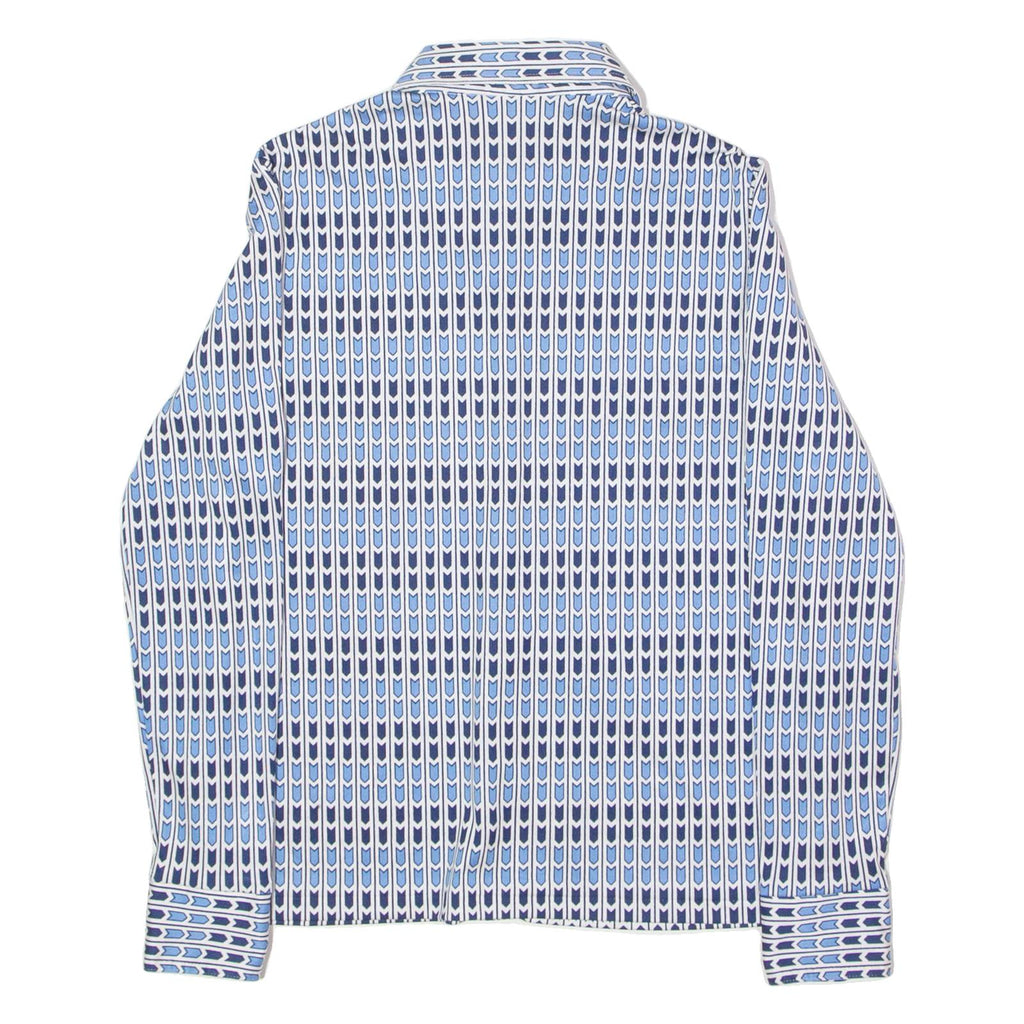 GRUPP TOP TEXTIL Womens Shirt Blue 90s Striped Long Sleeve UK 12