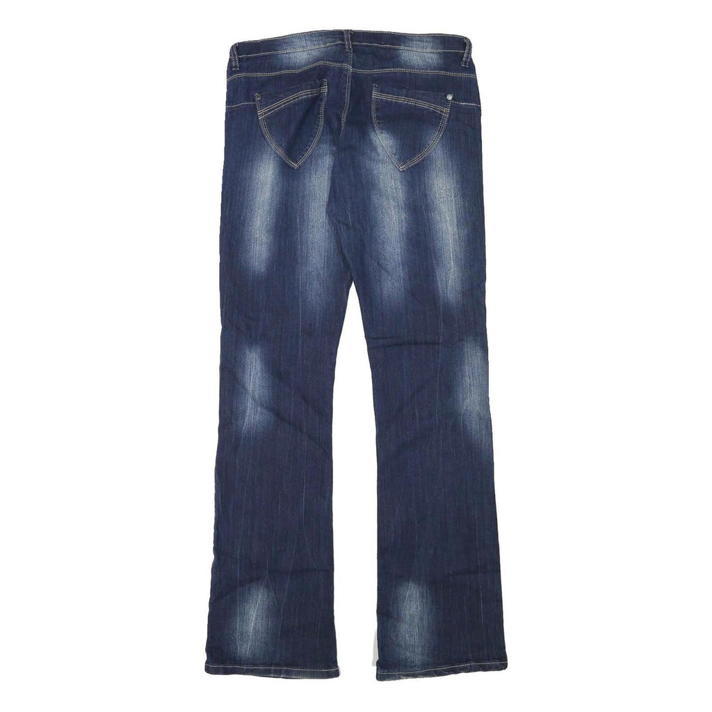 BLUE CRUSH Womens Regular Fit Bootcut Denim Dark Jeans W30 L32 Faded Classic