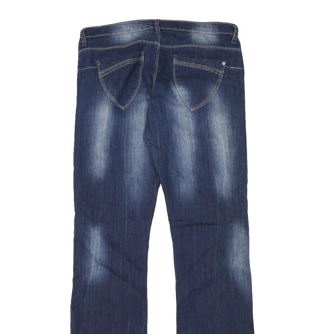 BLUE CRUSH Womens Regular Fit Bootcut Denim Dark Jeans W30 L32 Faded Classic