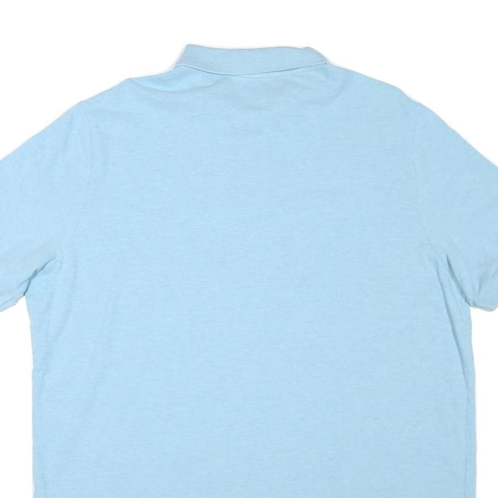 POLO RALPH LAUREN Mens Blue Cotton Blend Short Sleeve Plain L Polo Shirt Classic