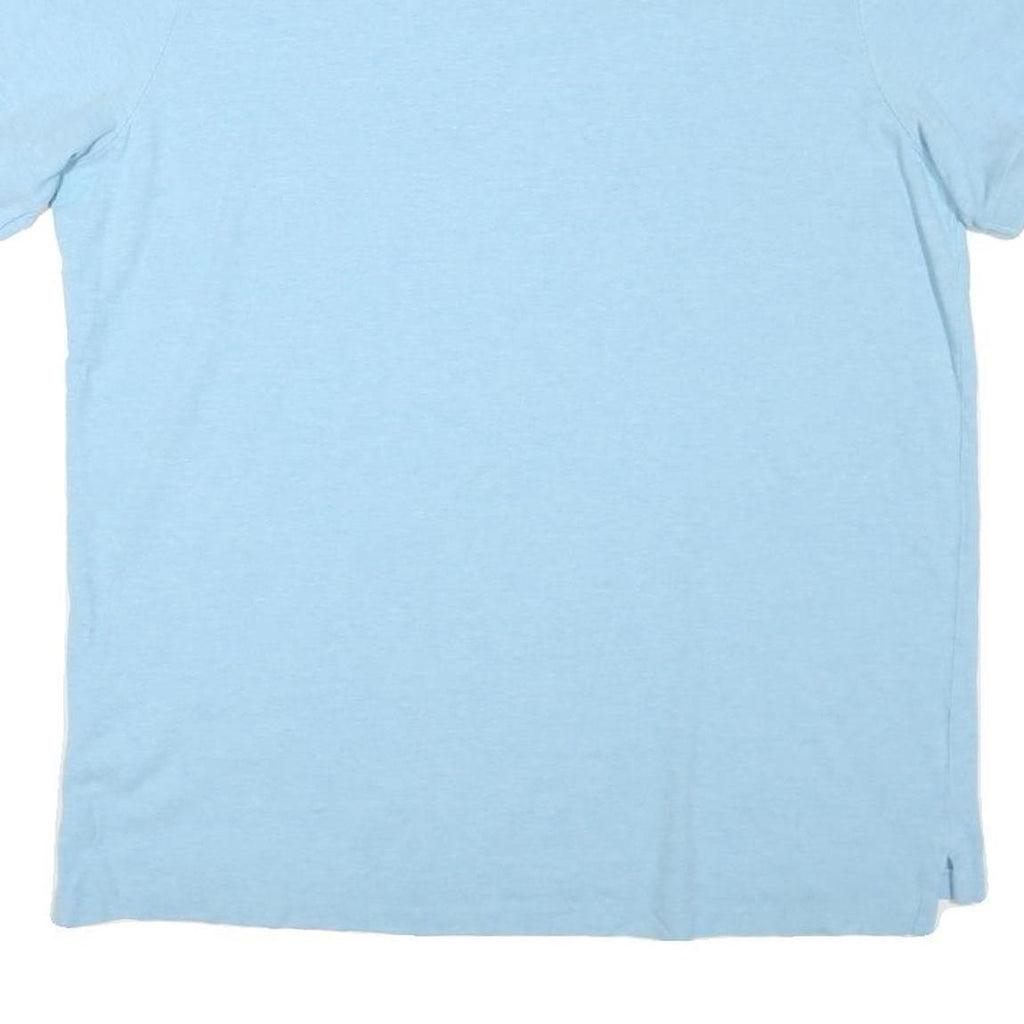 POLO RALPH LAUREN Mens Blue Cotton Blend Short Sleeve Plain L Polo Shirt Classic