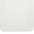 TOMMY HILFIGER Mens White & Black Pinstripe Shirt L Classic Long Sleeve Button