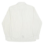 TOMMY HILFIGER Mens White & Black Pinstripe Shirt L Classic Long Sleeve Button