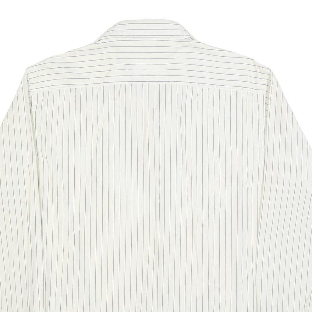 TOMMY HILFIGER Mens White & Black Pinstripe Shirt L Classic Long Sleeve Button