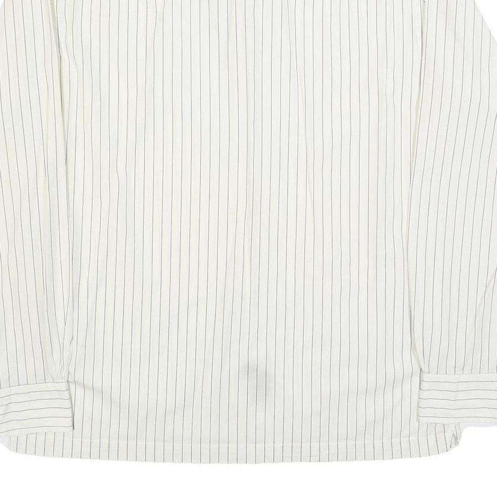 TOMMY HILFIGER Mens White & Black Pinstripe Shirt L Classic Long Sleeve Button