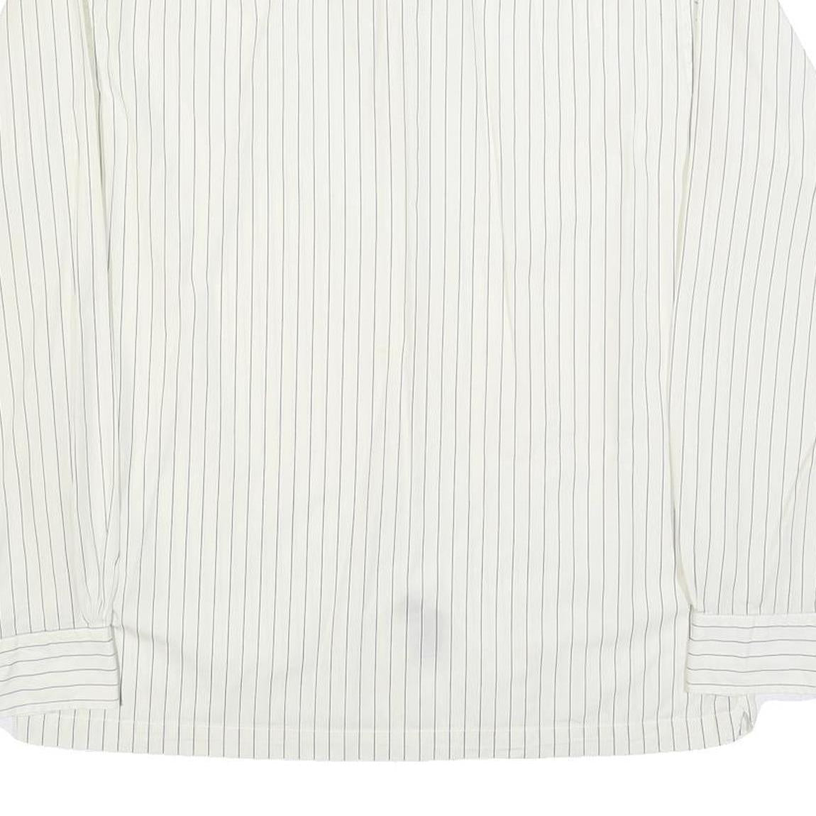 TOMMY HILFIGER Mens White & Black Pinstripe Shirt L Classic Long Sleeve Button
