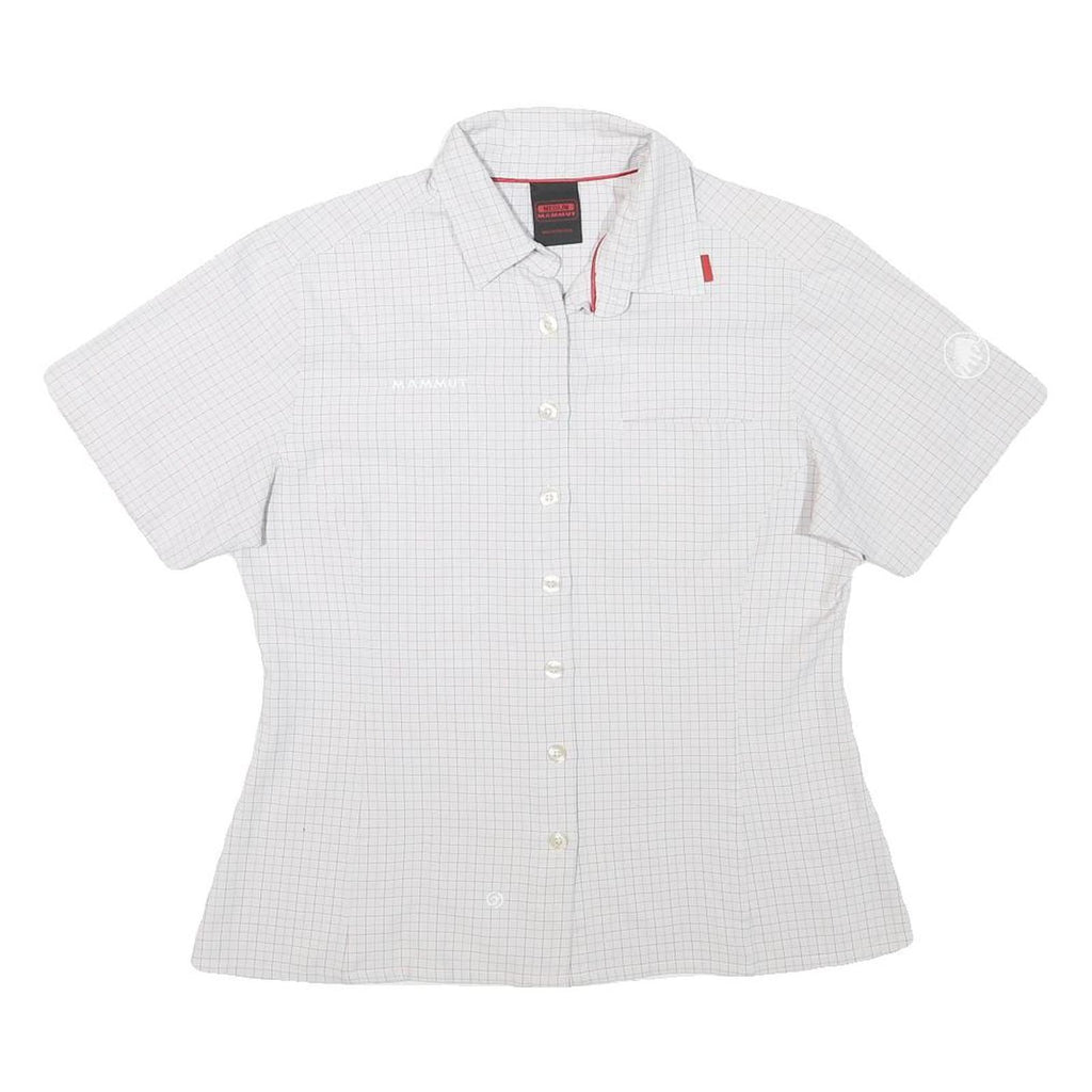 MAMMUT Womens White Check Shirt M Outdoor Hiking Casual Lightweight