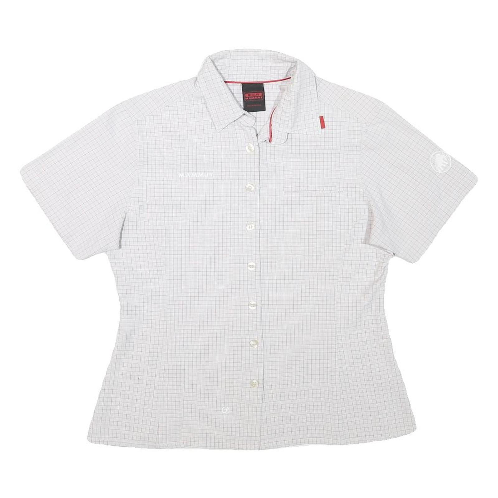 MAMMUT Womens White Check Shirt M Outdoor Hiking Casual Lightweight