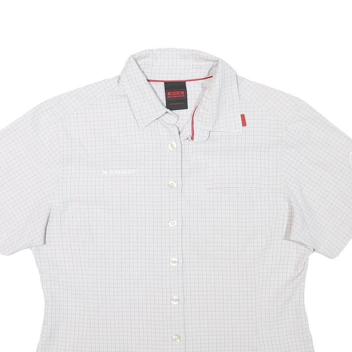 MAMMUT Womens White Check Shirt M Outdoor Hiking Casual Lightweight