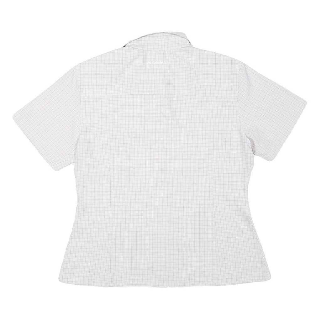 MAMMUT Womens White Check Shirt M Outdoor Hiking Casual Lightweight